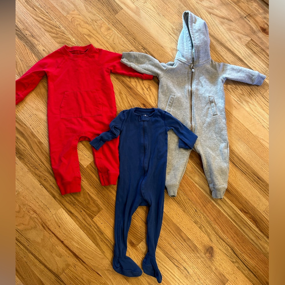 Primary Clothing Winter Cotton Onesie Fleece Bodysuit Jacket size 12-18 months